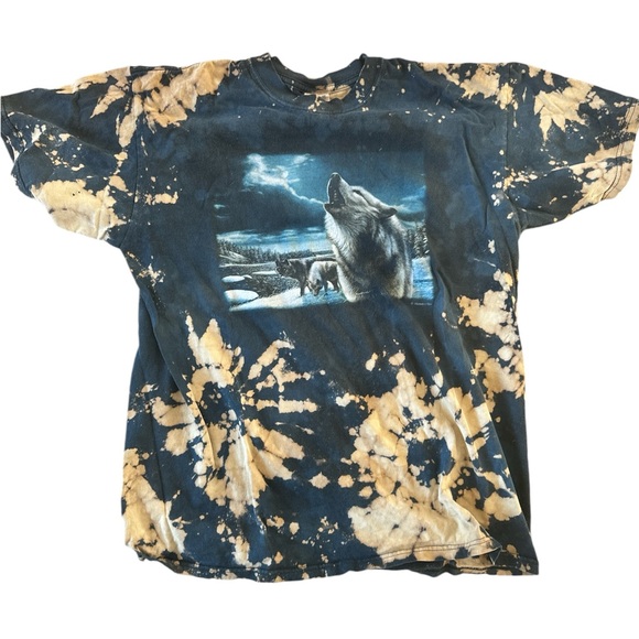 Anvil Tops - Tie dyed tee with wolves